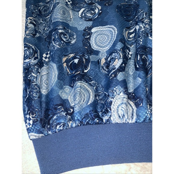 Alan Stuart Shirt Mens XL Banded Waist 70s 80s Retro Geometric USA Vintage Disco - Picture 3 of 8